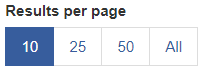 Number of results displayed on each page.